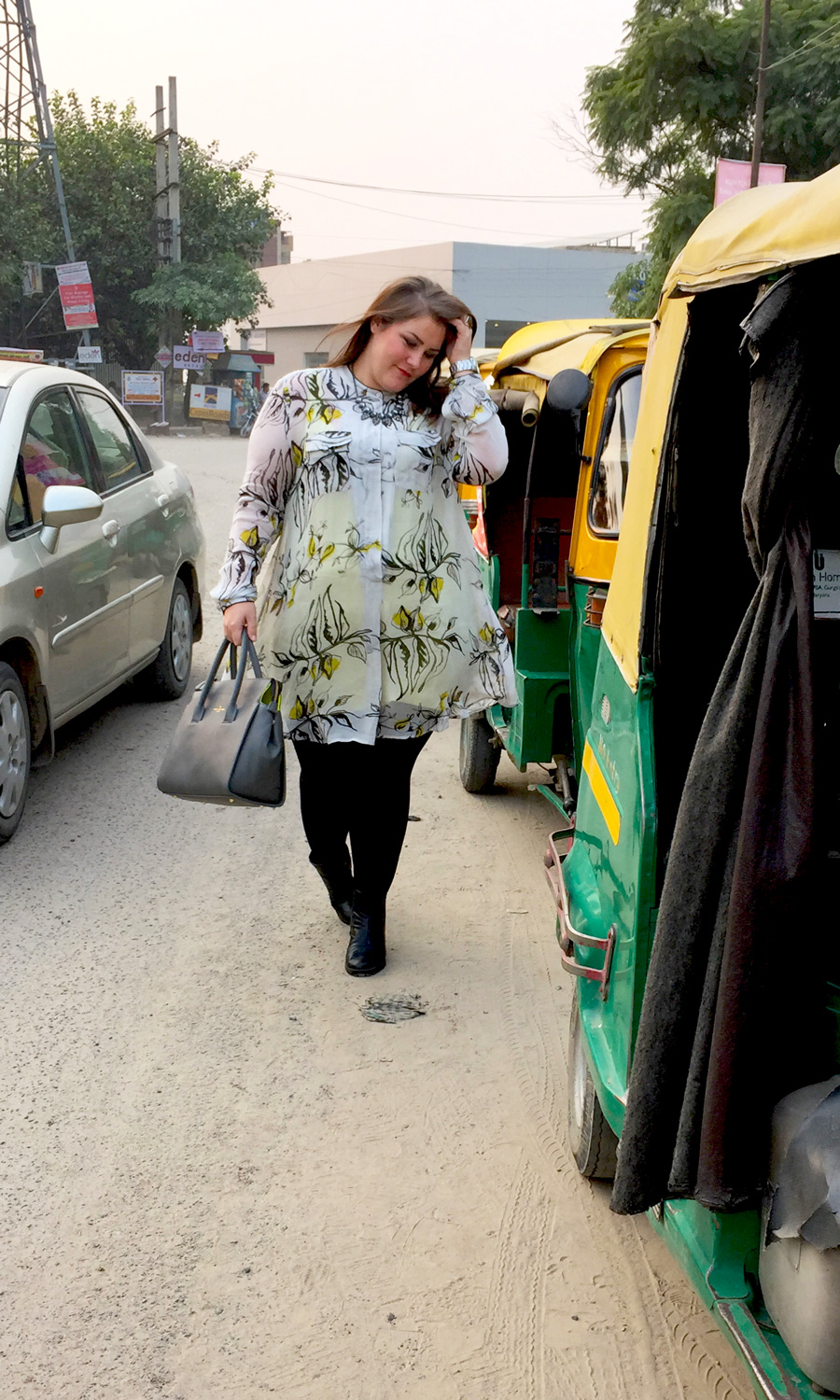 in de straten van New Delhi